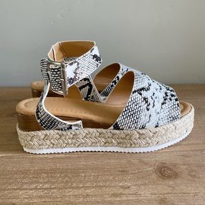 Python ankle strap sandals